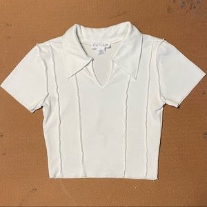 FITTED WHITE CROP TOP